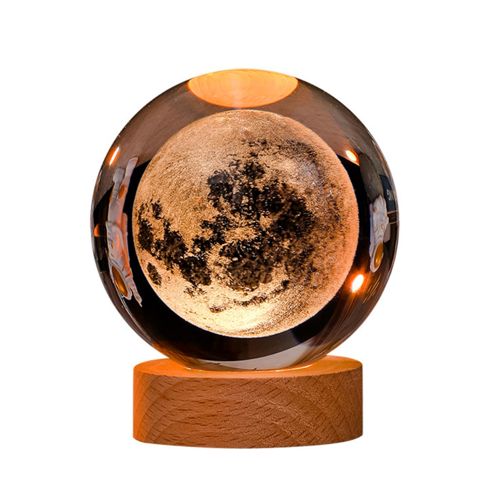 Esfera con Diseño 3D Mini Lámpara de Luz Cálida Modelo  Luna  551LN02
