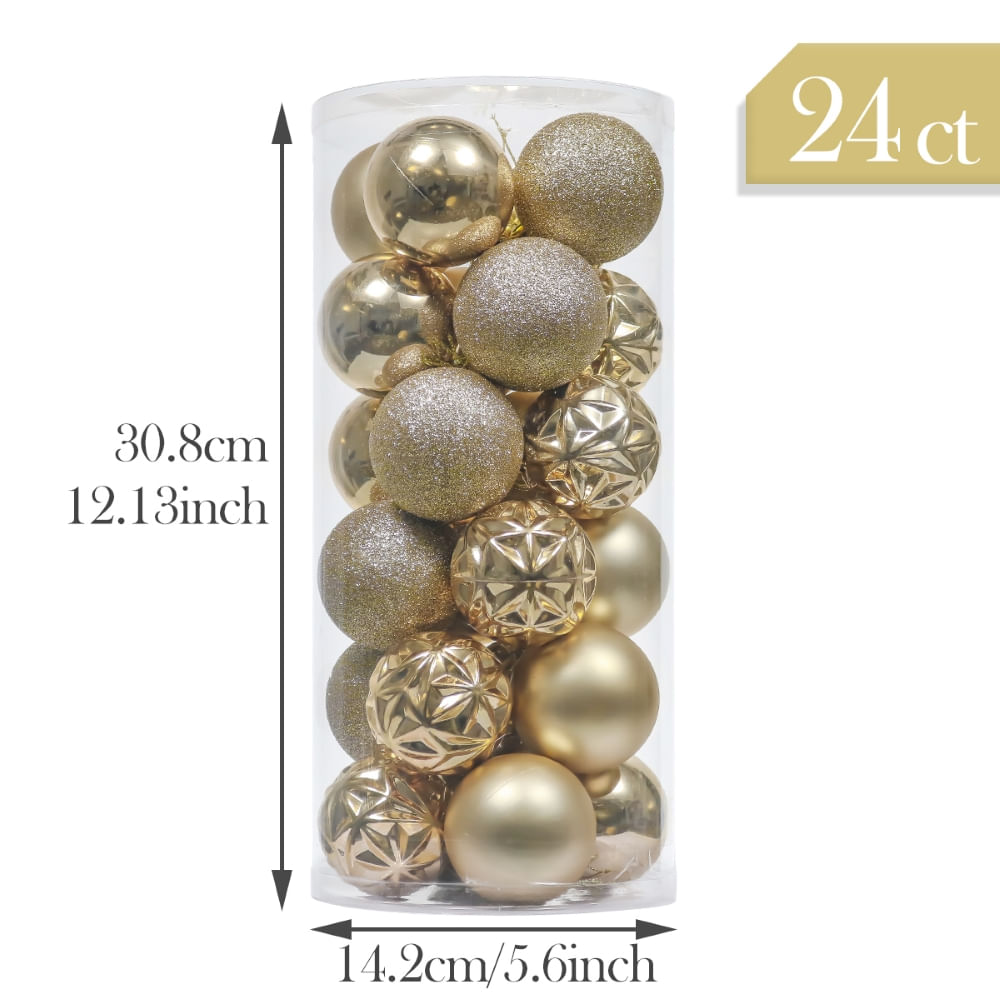 Bolas de Navidad Dorado 6cm x 24 Und