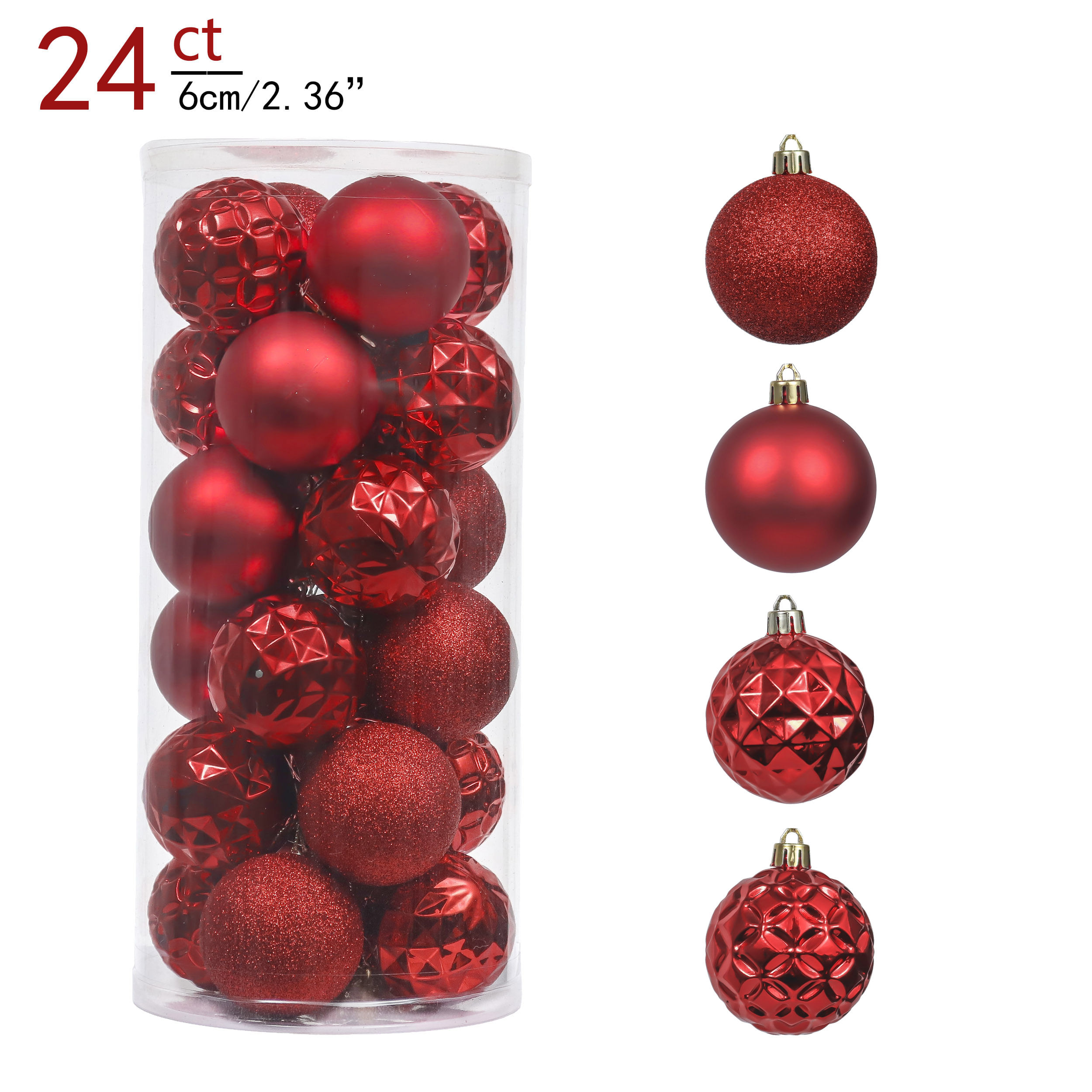 Bolas de Navidad Rojo 6cm x 24 Und