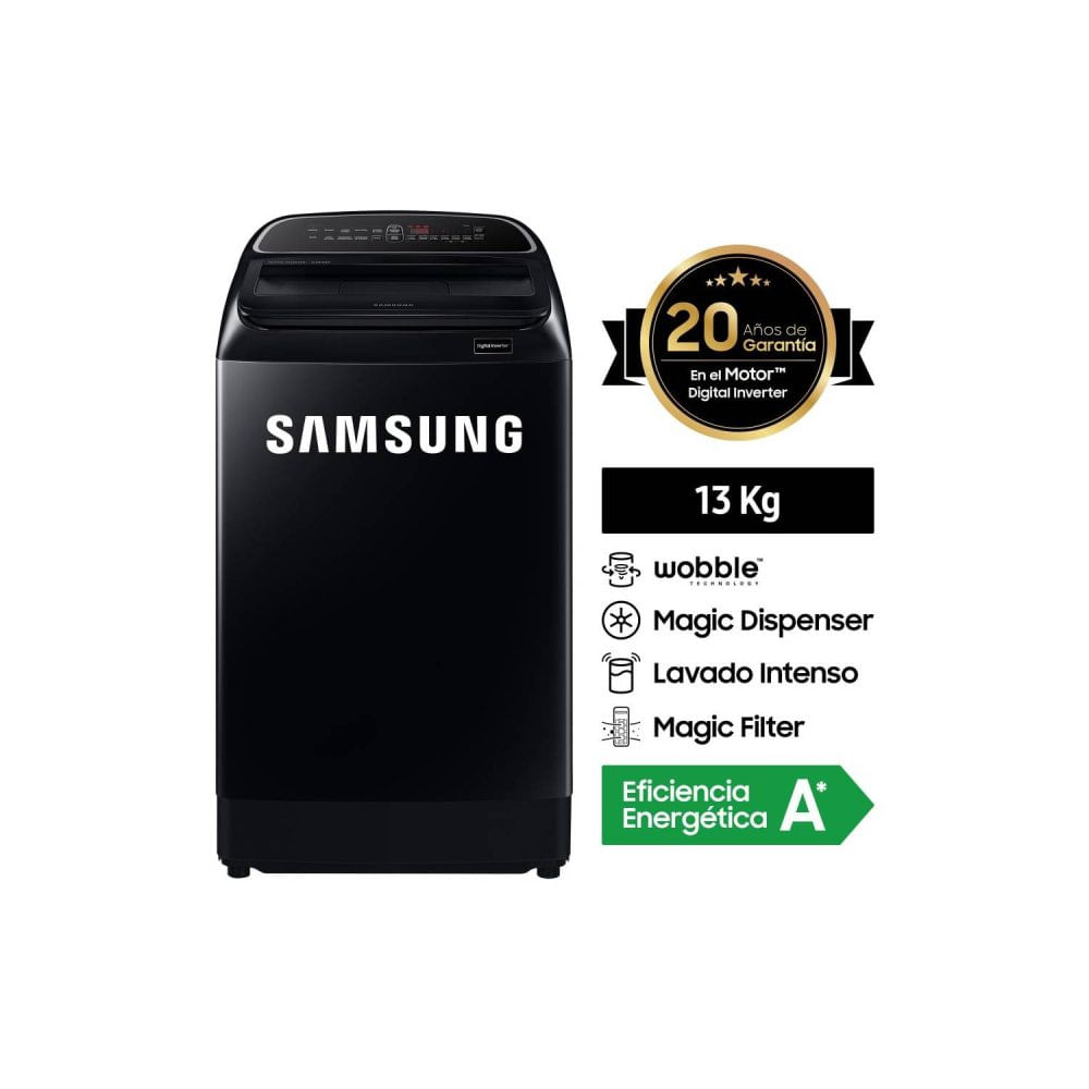Lavadora Samsung Carga Superior 13KG WA13T5260BV Negro
