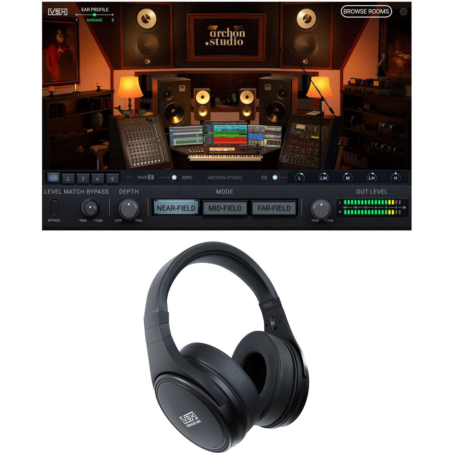 Auriculares de Modelado Steven Slate Audio Vsx con Software de Expansión Platinum Edición Platinum