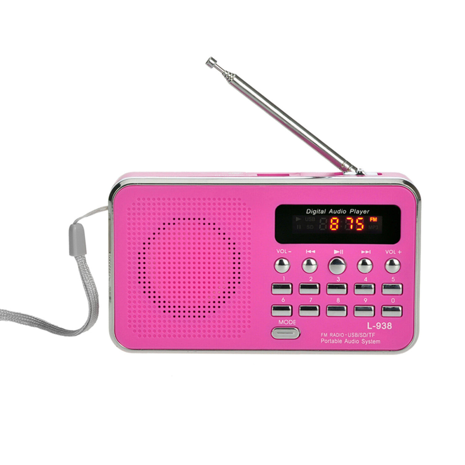 Mini Fm Radio L-938 Altavoz Estéreo Portátil Reproductor De Audio Mp3 Rosa
