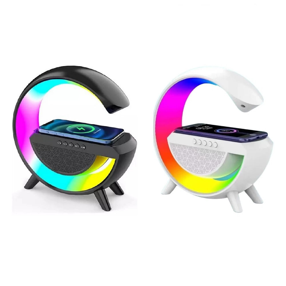 Parlante G Bluetooth Lampara Led Cargador Inalámbrico con Luz de Discoteca Multicolor