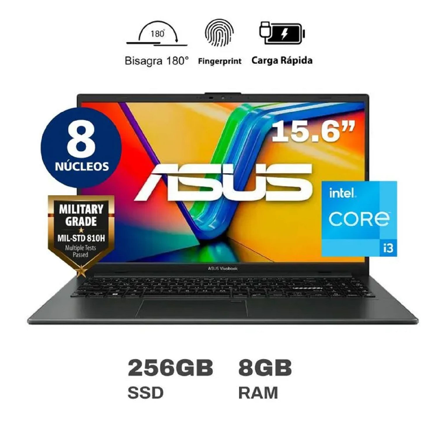 Laptop Asus E1504GA-NJ006W Intel Core i3-N305 12va Gen 8GB RAM 256GB SSD 15.6 FHD W11