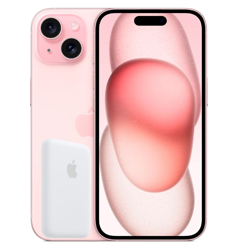 iPhone 15 eSIM 128GB - Pink + Battery Pack Magsafe Original