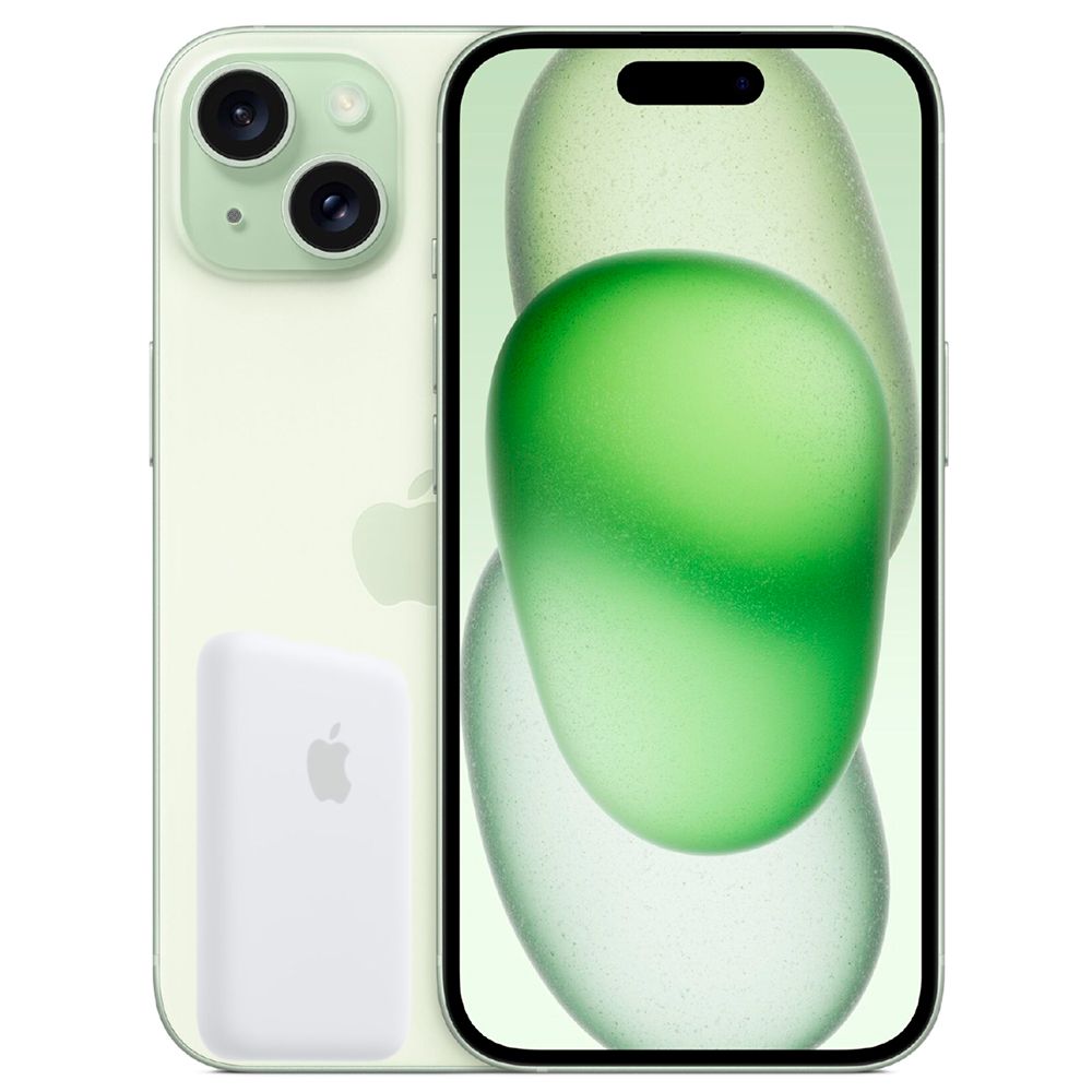 iPhone 15 eSIM 128GB - Green + Battery Pack Magsafe Original