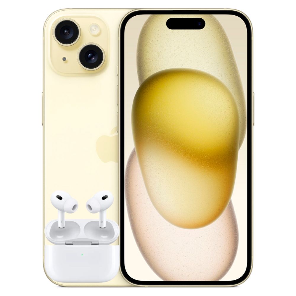 iPhone 15 eSIM 128GB - Yellow + AirPods Pro 2da Generacion (Lightning)
