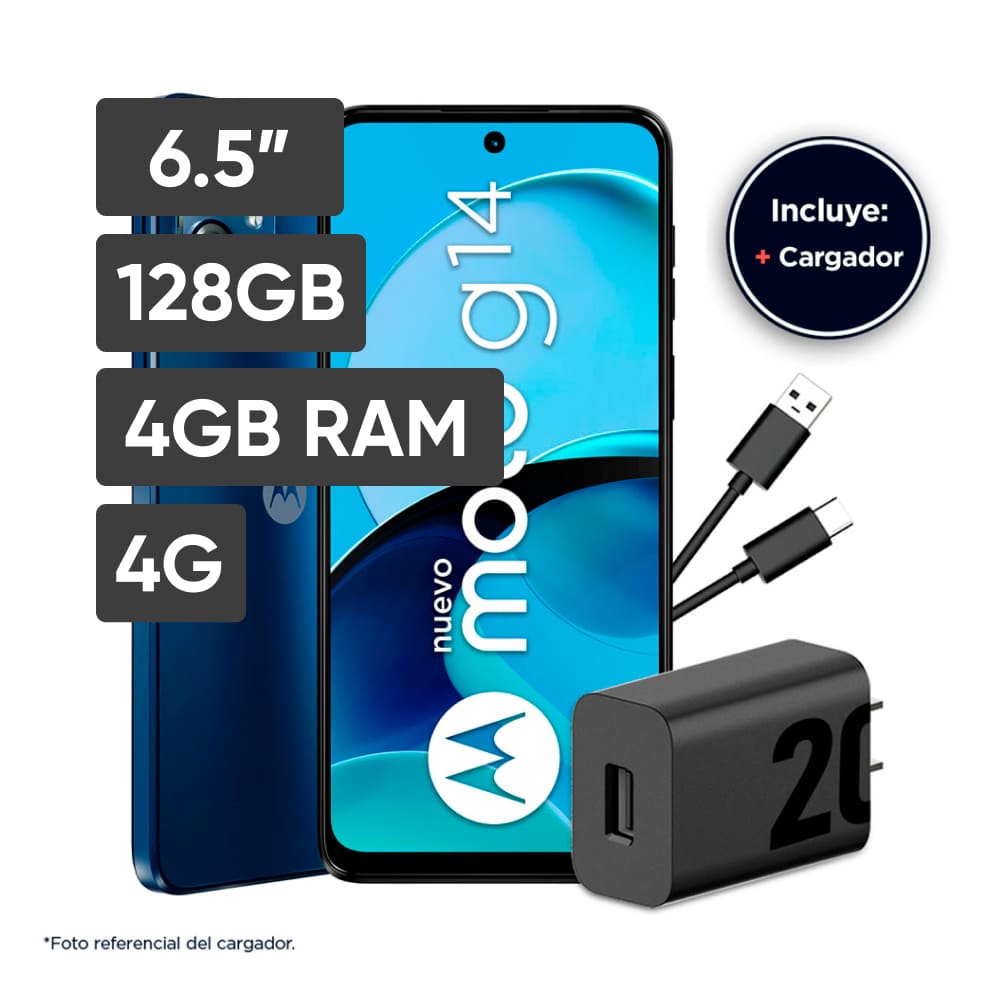 Smartphone MOTOROLA G14 6.5" 4GB 128GB 50MP+2MP Azul