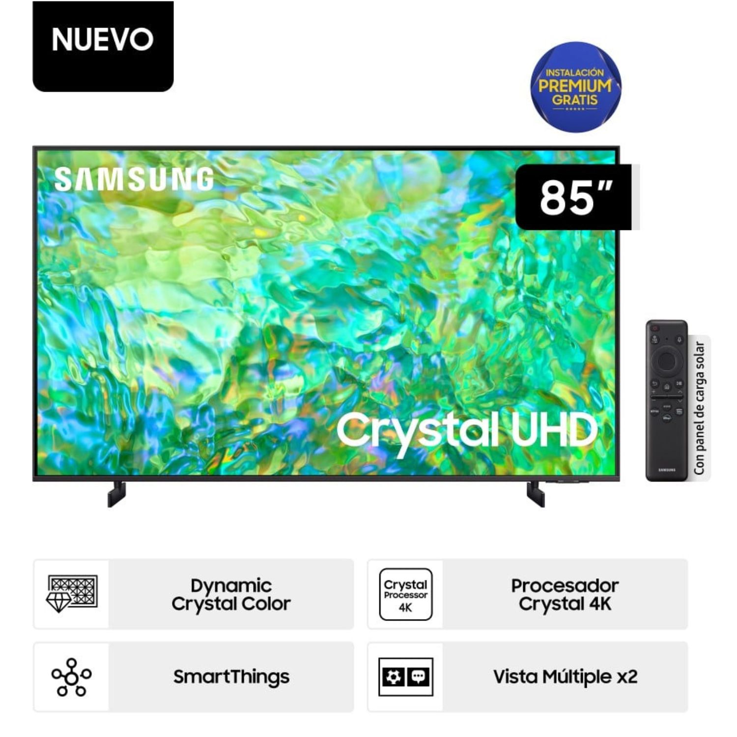 Televisor Samsung LED Smart TV 85" Crystal Ultra HD 4K UN85CU8000GXPE
