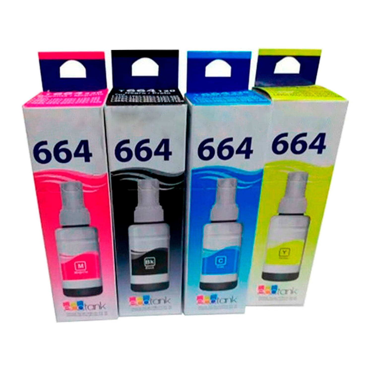 Kit de Tinta Compatible T664 los 4 Colores para Epson 70ML