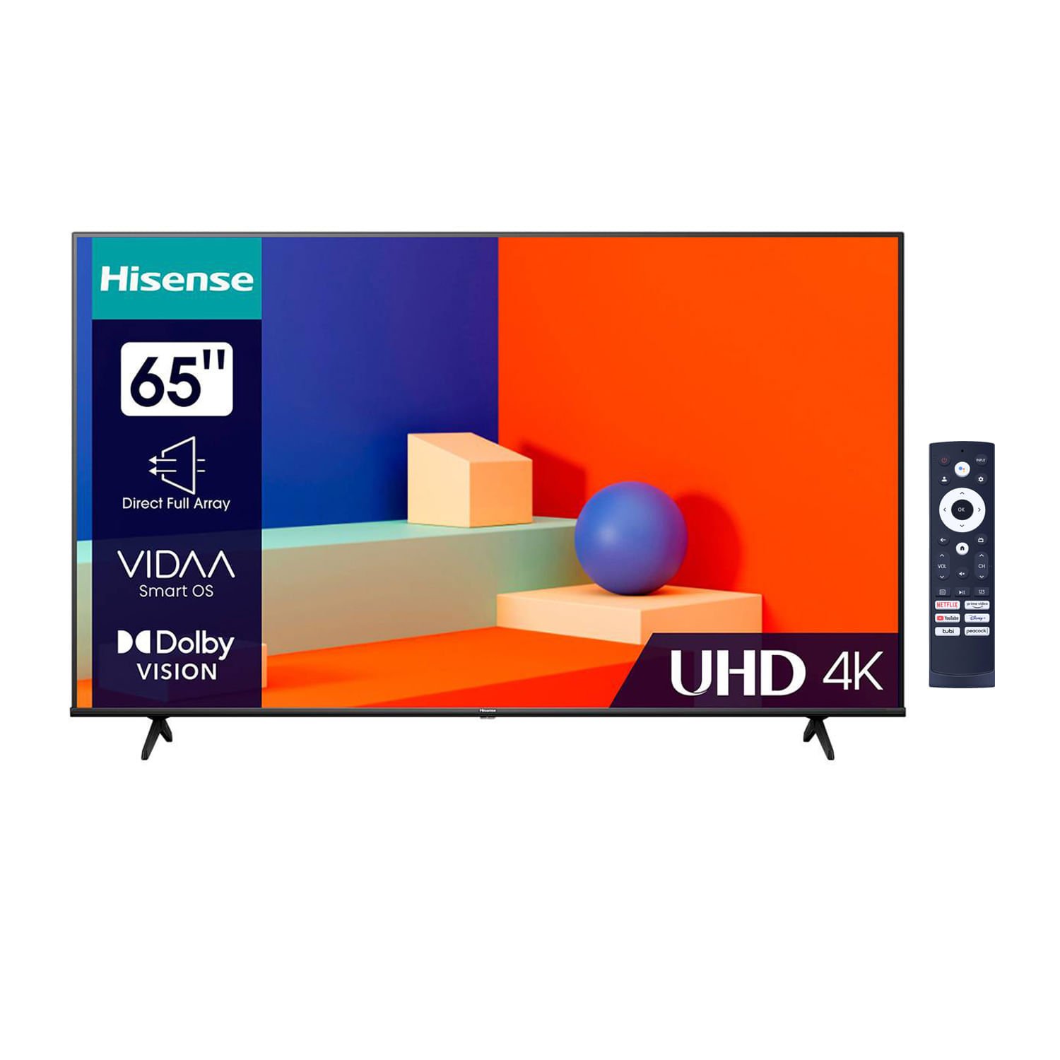 Televisor Hisense 65A6K Smart TV 65 " UHD 4K Dolby Visión ALLM VRR Diseño sin borde