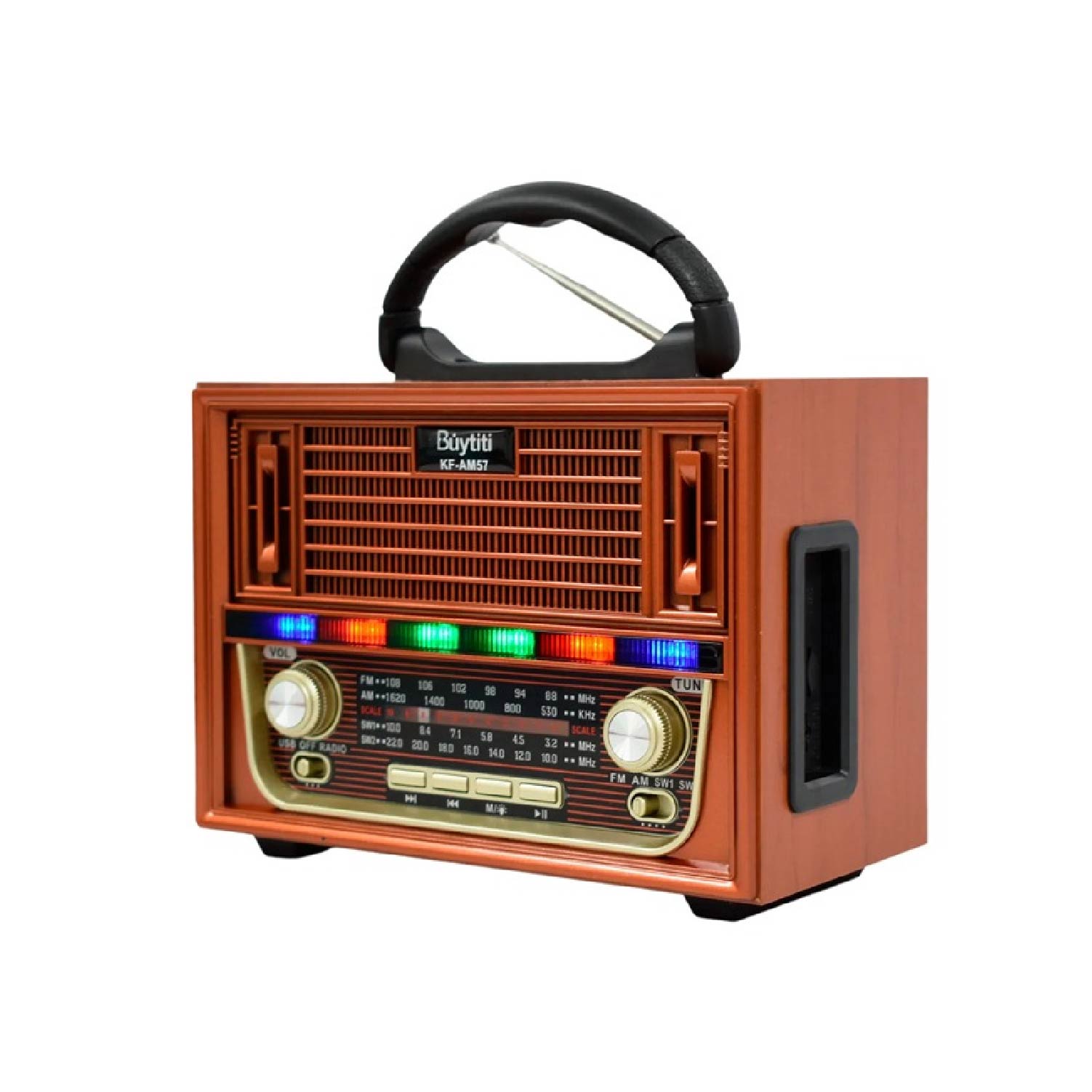 Radio Portatil AMFM Retro Vintage Parlante Bluetooth Mp3 Recargable - marron