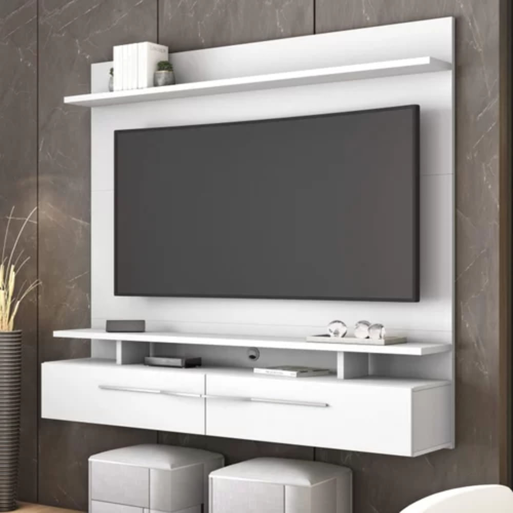 Mueble completo para TV flotante 2 cajones Argos color Blanco TU MESITA
