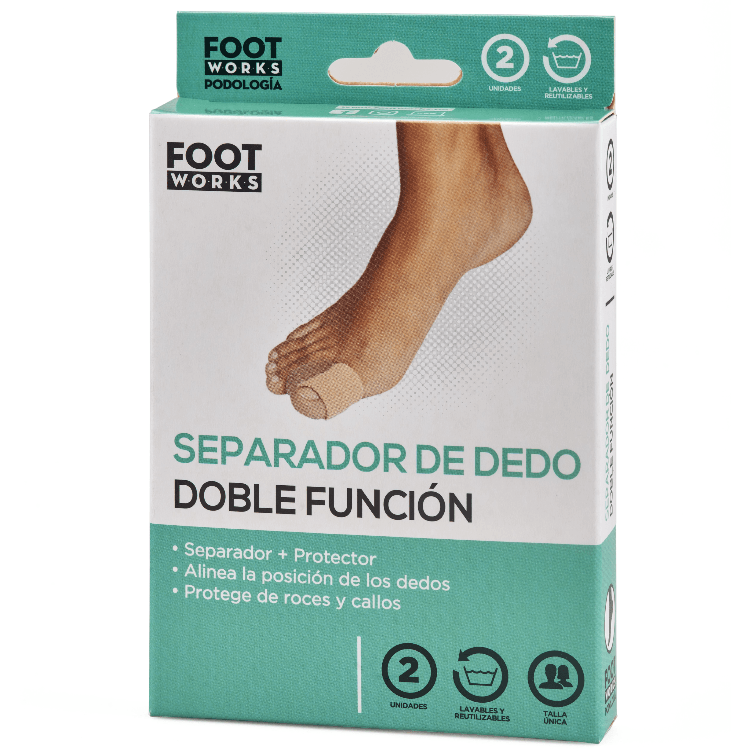 Separador de Dedos Foot Works Doble Función