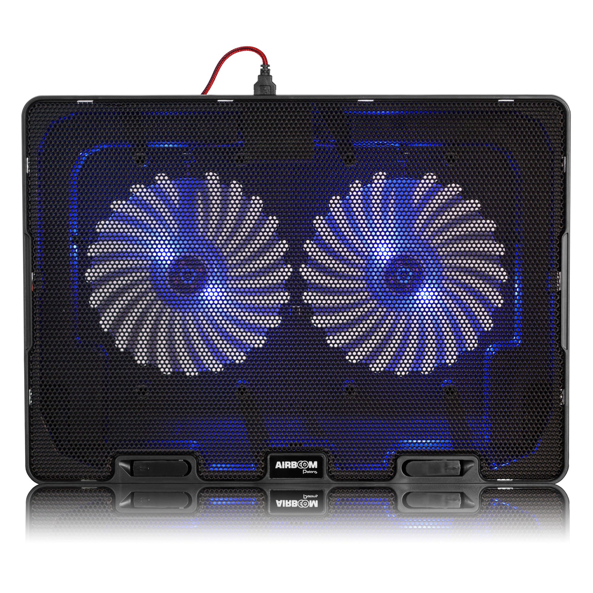 Cooler Para Laptop AIRBOOM POLARIS AB 003 LED Azul USB x2
