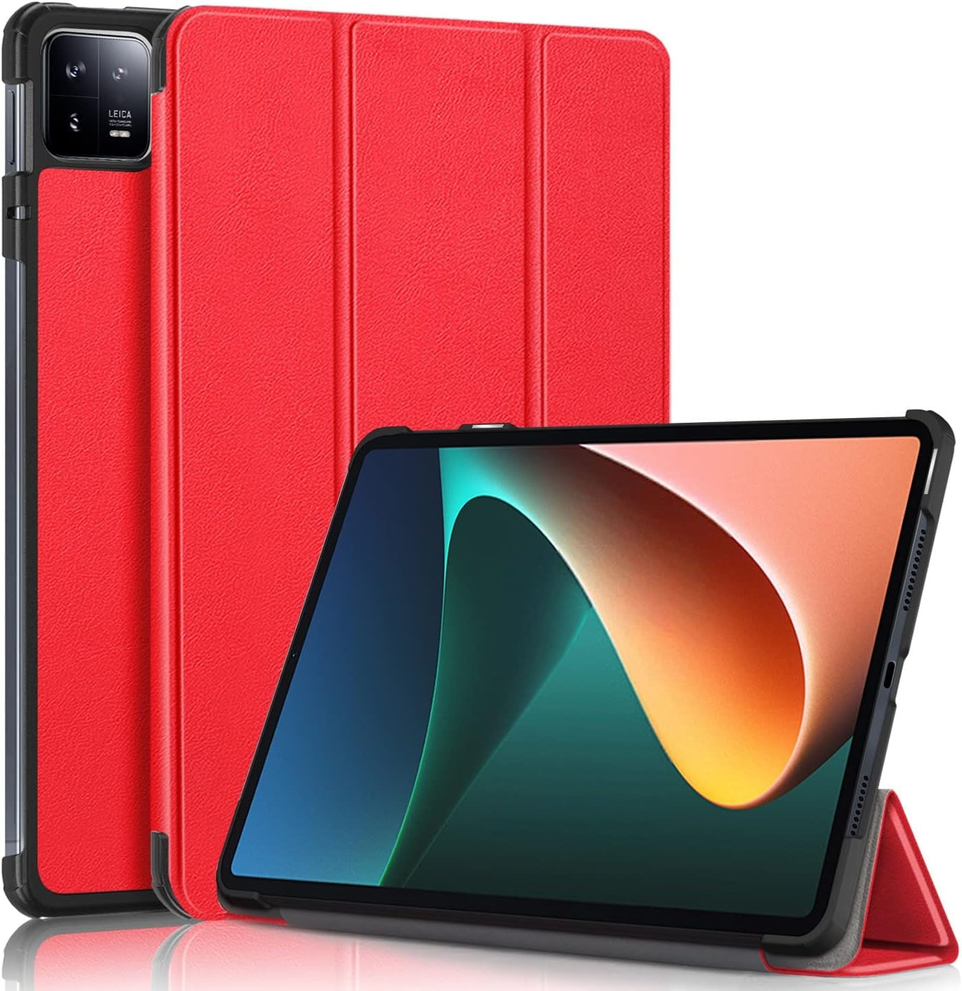 Funda Bookcover + Mica de Vidrio para Tablet Xiaomi Pad 6 Rojo