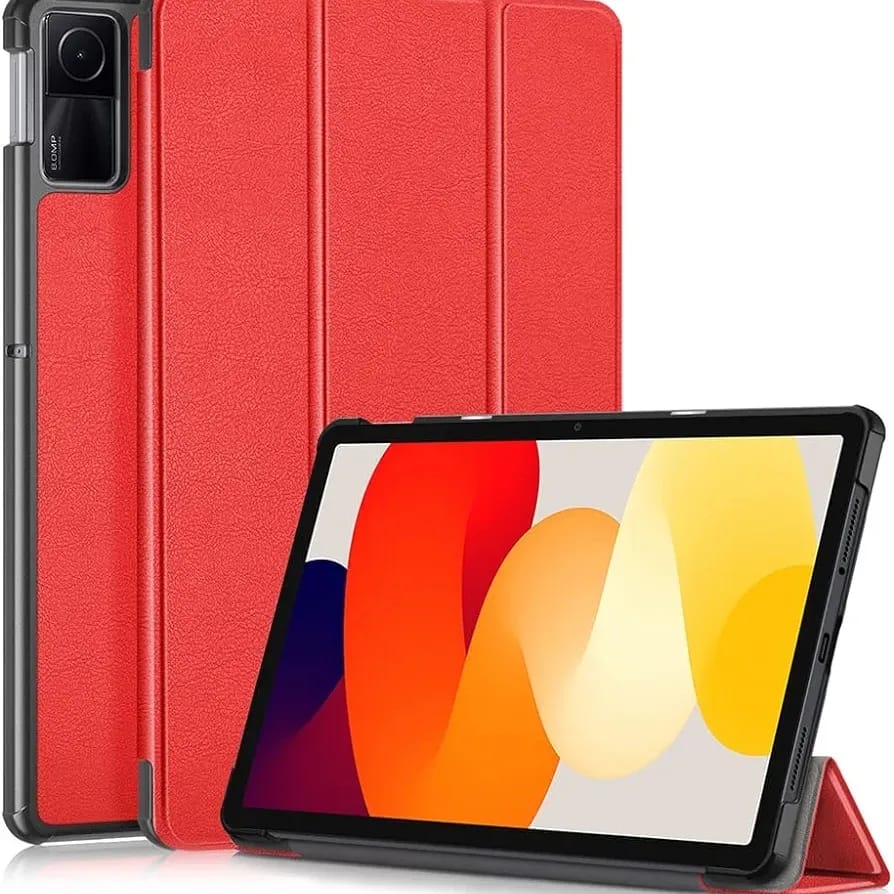 Funda Bookcover + Mica de Vidrio Xiaomi Redmi Pad SE 11" Rojo