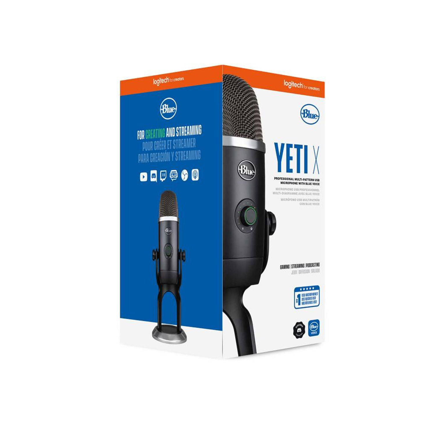 Microsotf Blue Yeti X Usb Streaming Cardiod/Ommi/Bl/Stereo Black