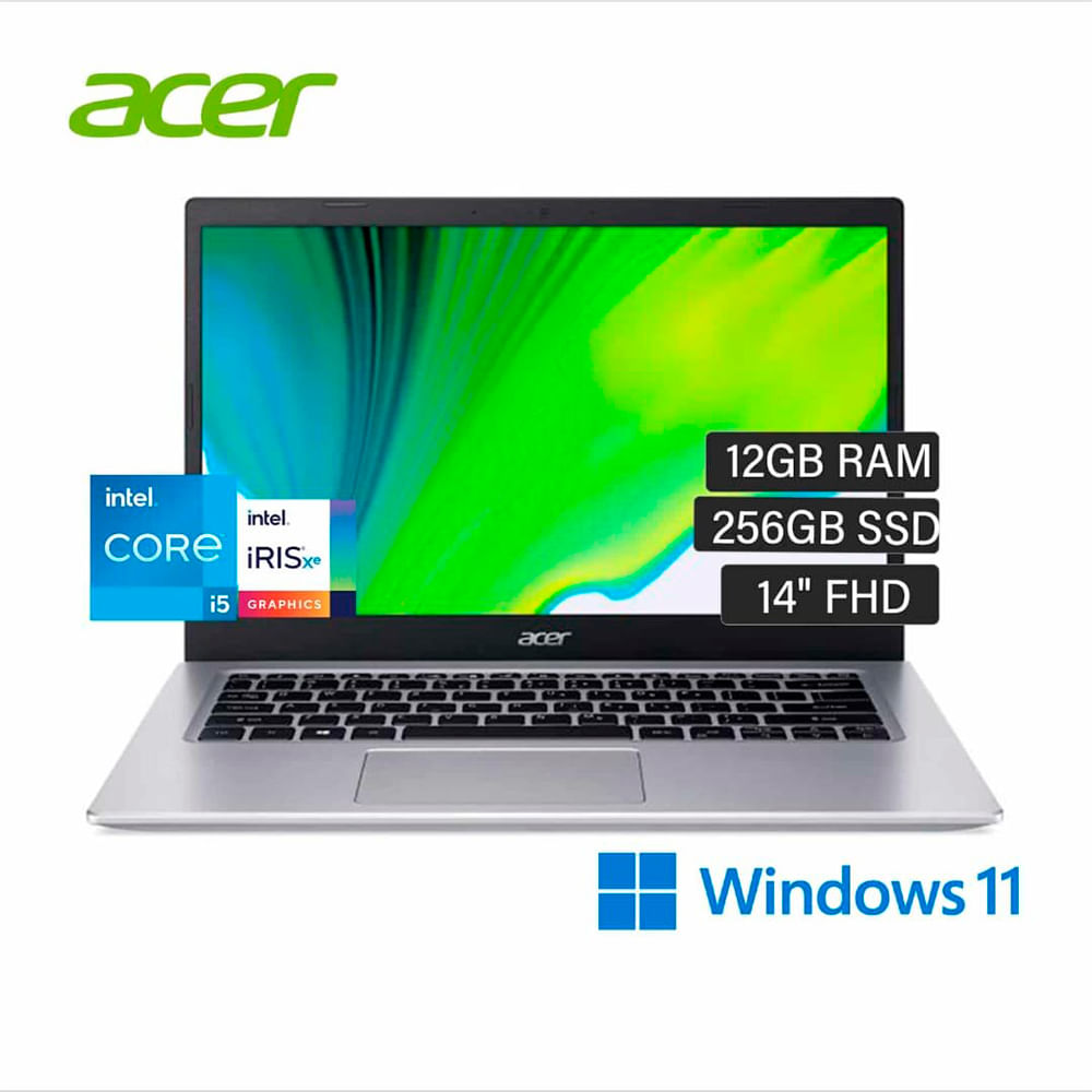 Laptop Acer A514-54-540W 14" Intel Core i5 512GB SSD 12GB Plata
