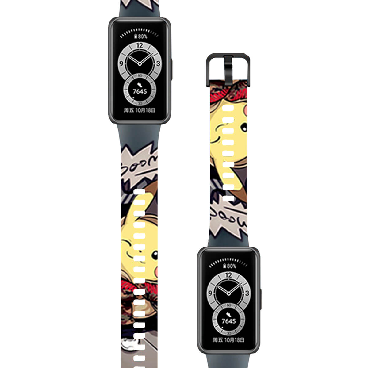 Correa Compatible Con Huawei Band 6 Pikachu Urban Black