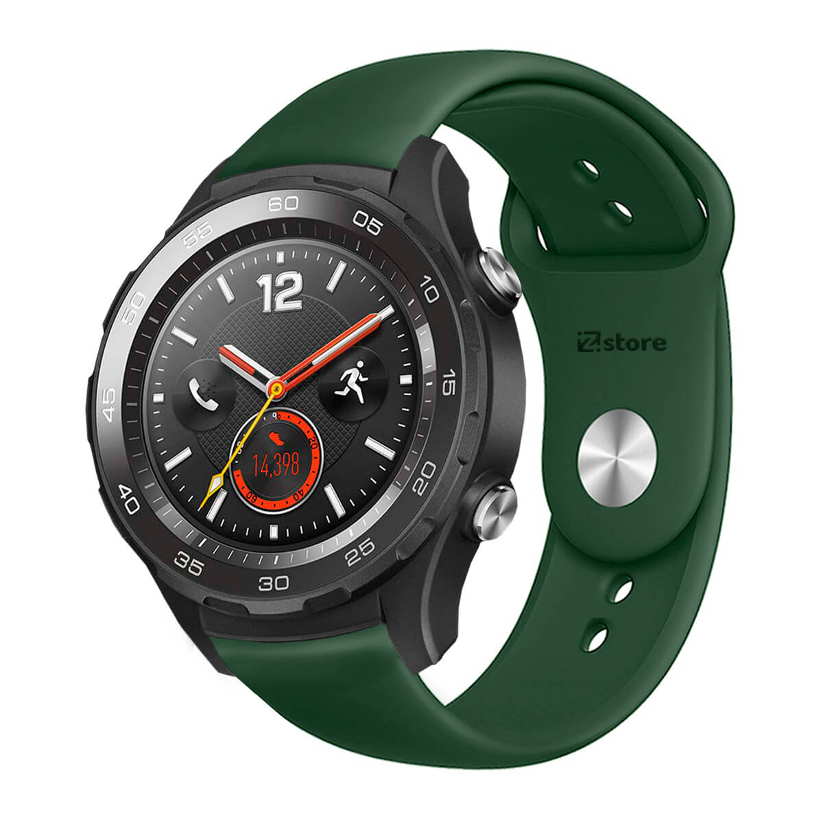 Correa Compatible Con Huawei Watch 2 Classic Verde Militar Broche 22mm
