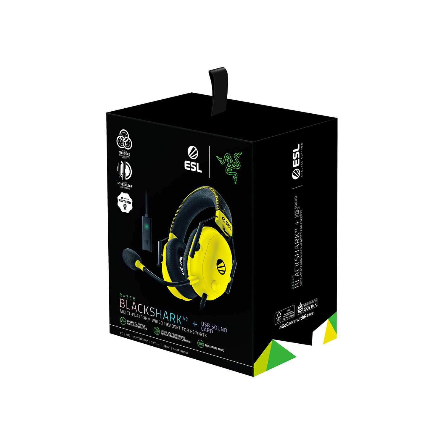 Audifono Gamer C/Microft Razer Blackshark V2 Esl Ed Multi Platform THX Yellow