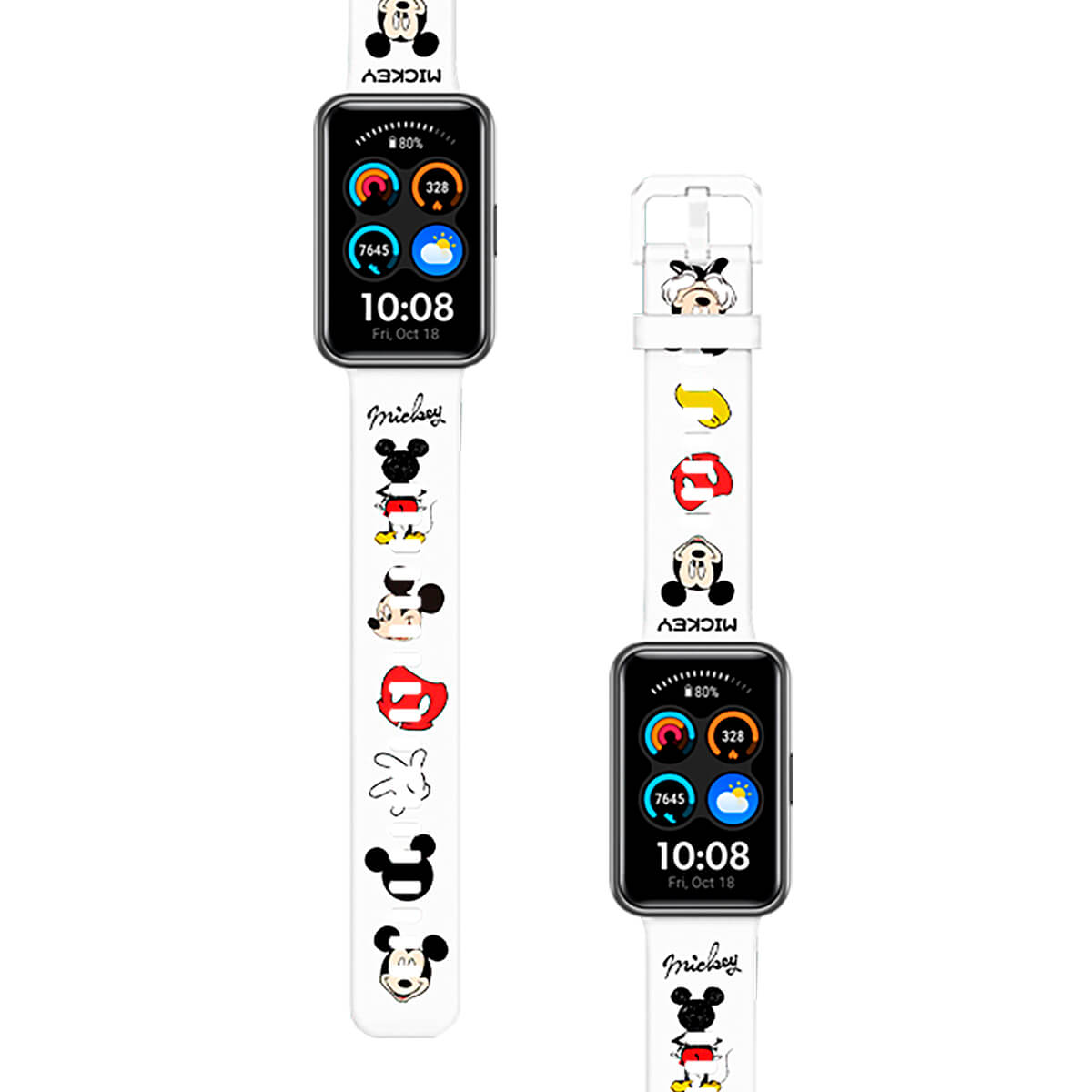 Correa Compatible Con Huawei Watch Fit Mickey Mouse Blanco