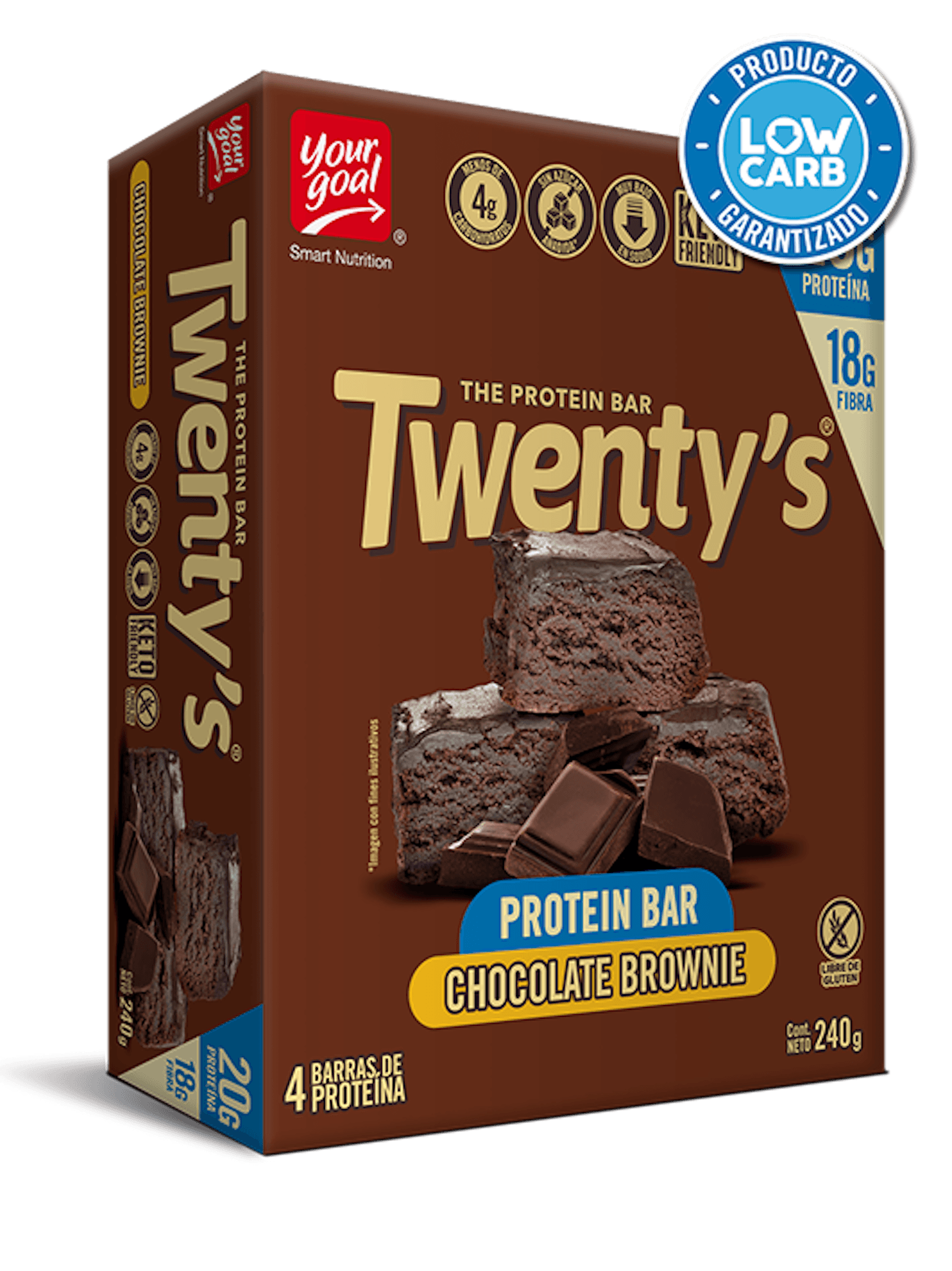 Twenty's Chocolate Brownie - Display x4un 60g