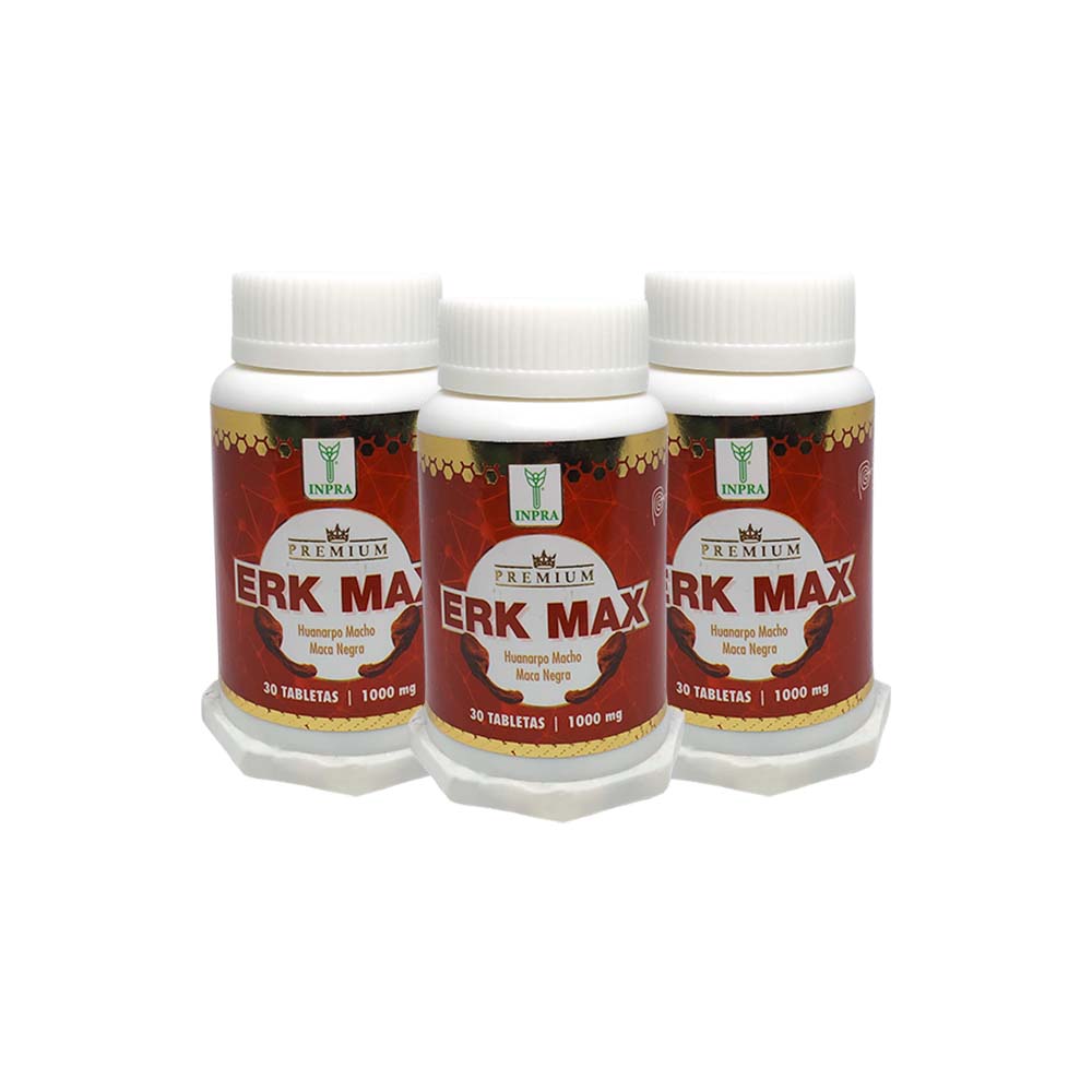 Pack 3 ErkMax 30 Tabletas Producto Peruano