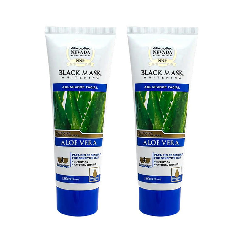 Mascarilla Negra Hidroplástica de Aloe Vera Nevada 120 Gramos 2 Unidades