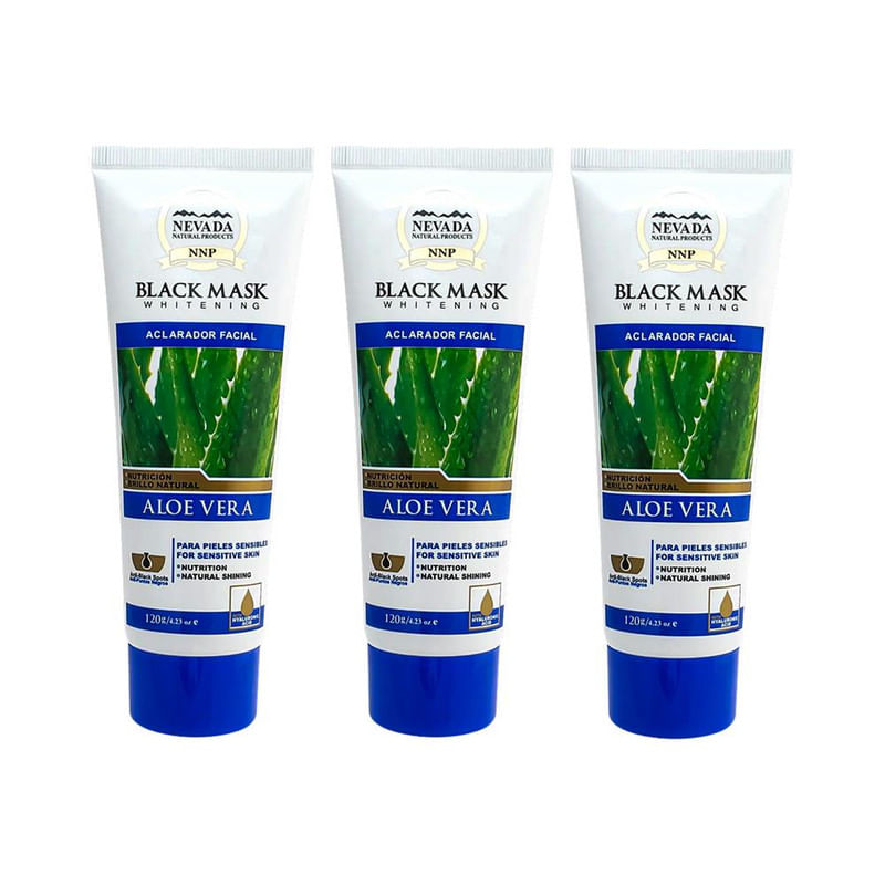 Mascarilla Negra Hidroplástica de Aloe Vera Nevada 120 Gramos 3 Unidades