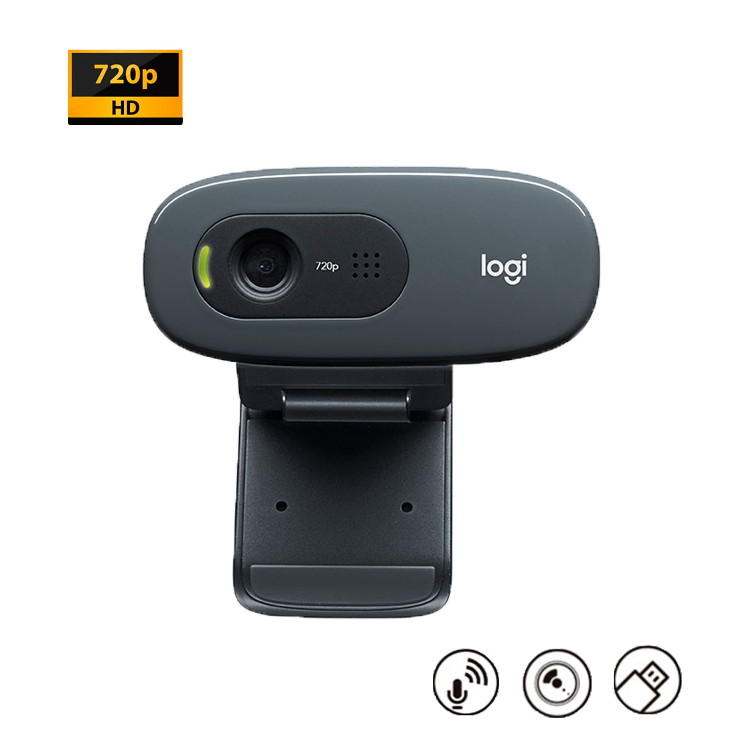 Cámara Webcam Logitech C270 Hd 720p 30 Fps Micrófono De Alcance A 1m