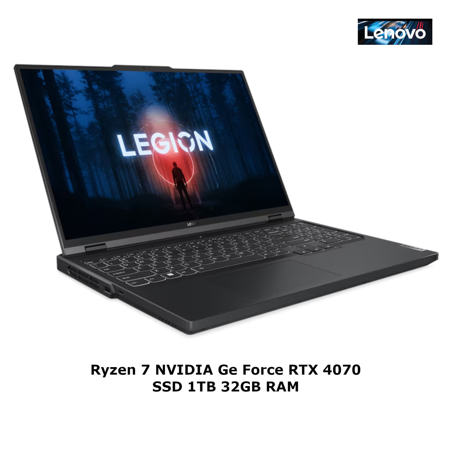 Laptop Lenovo Legion Pro 5 Ryzen 7 IPS 16" 240Hz WQXGA RTX 4070 15.6" SSD 1TB 32GB W11H