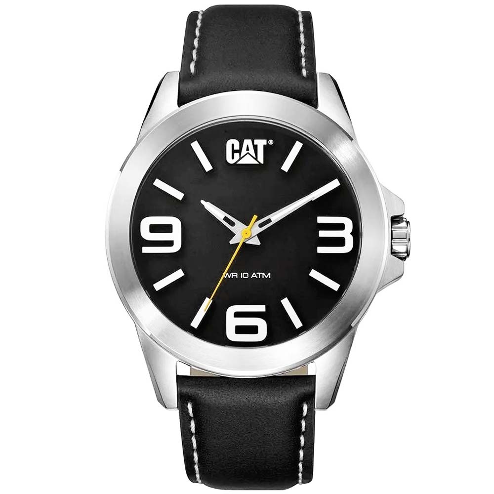 Reloj CAT Caterpillar YT YT14132132 Para Hombre Acero Inoxidable Correa de Cuero Negro