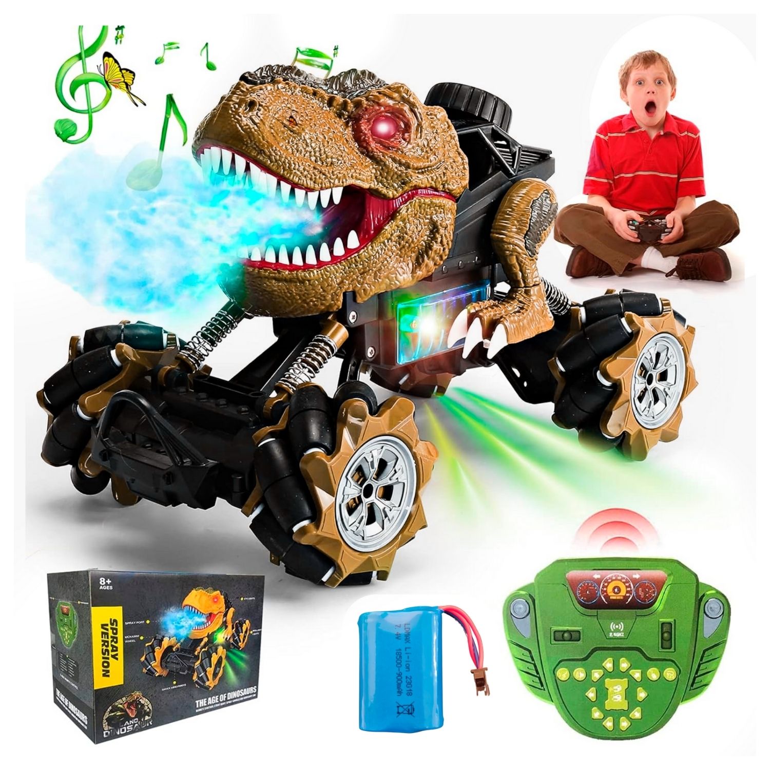 Juguete Carro Dinosaurio con Control Remoto 4X4 M