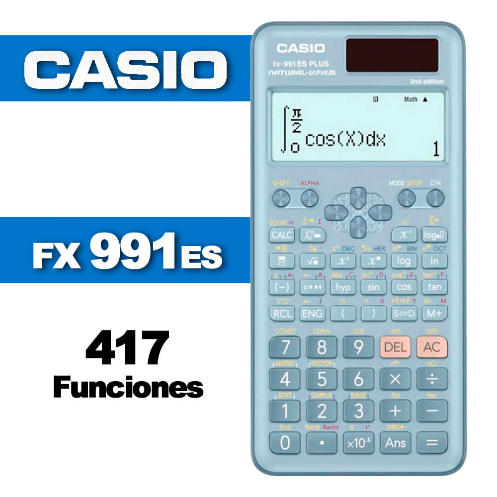 Calculadora Casio Fx 991 es científica Azul