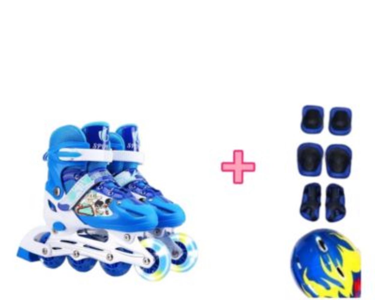 Patines Lineales Expandible con Luces Talla L color Azul