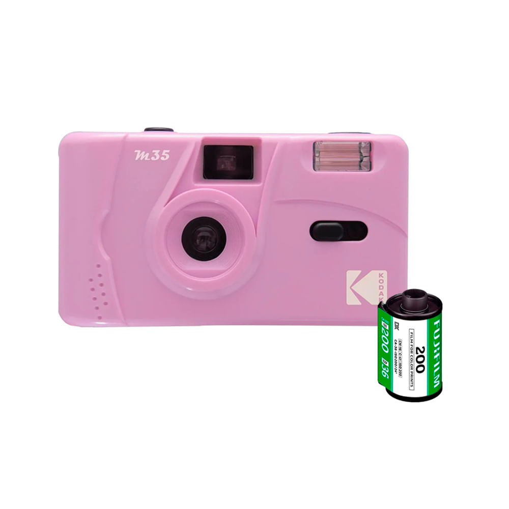 Camara de pelicula Kodak M35 con flash Lila reutilizable