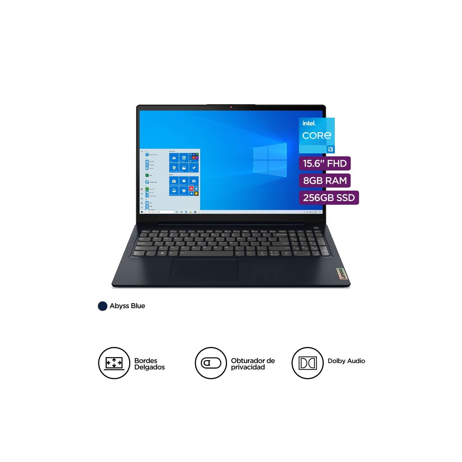 Laptop Lenovo Ideapad 3I Intel Core I3 1115g4 8gb 256gb ssd 15.6 FHD window 11 home Azul