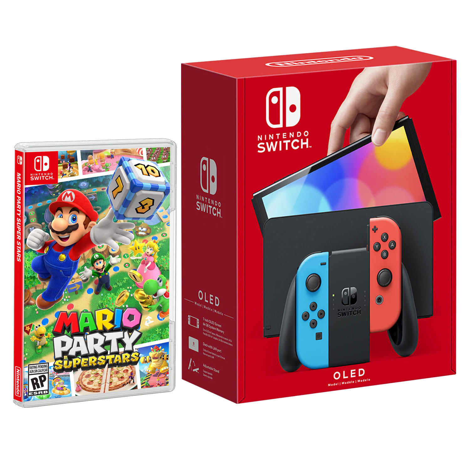 Consola Nintendo Switch OLED Neon + Mario Party Superstars