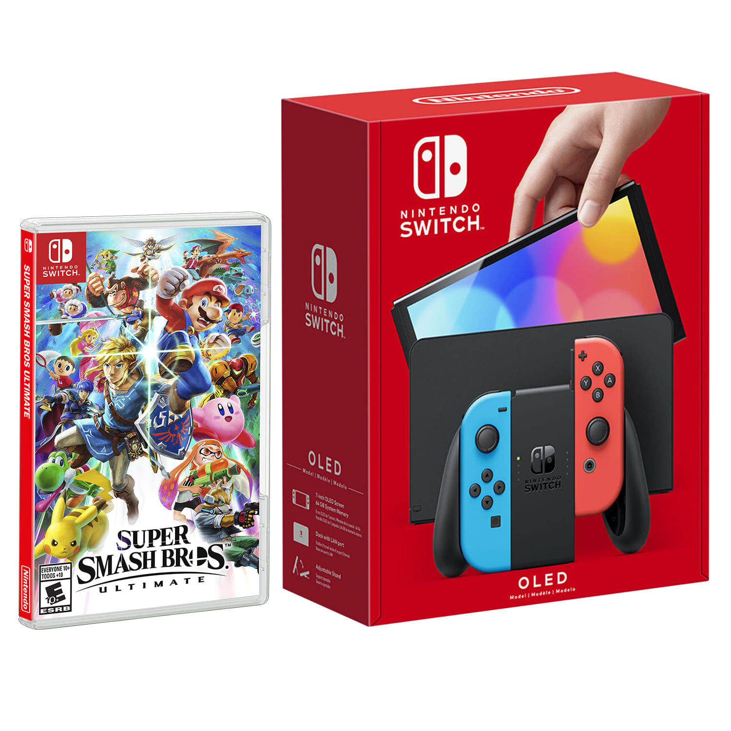 Consola Nintendo Switch OLED Neon + Super Smash Bros