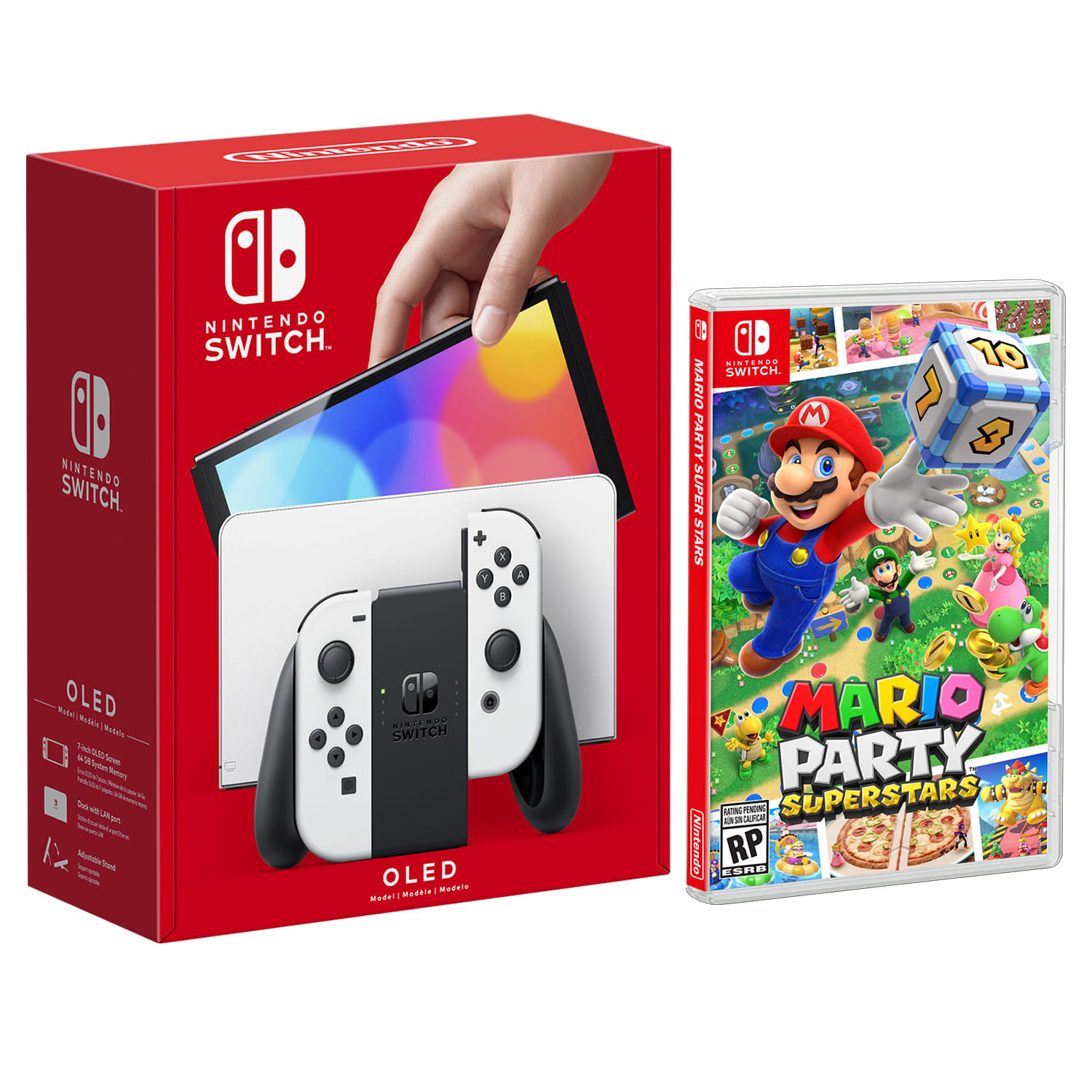 Consola Nintendo Switch OLED Blanca + Mario Party Superstars