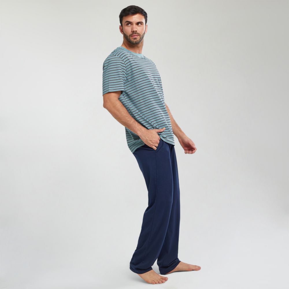 Pijama Set Madison Rayas Pantalon Largo Hombre