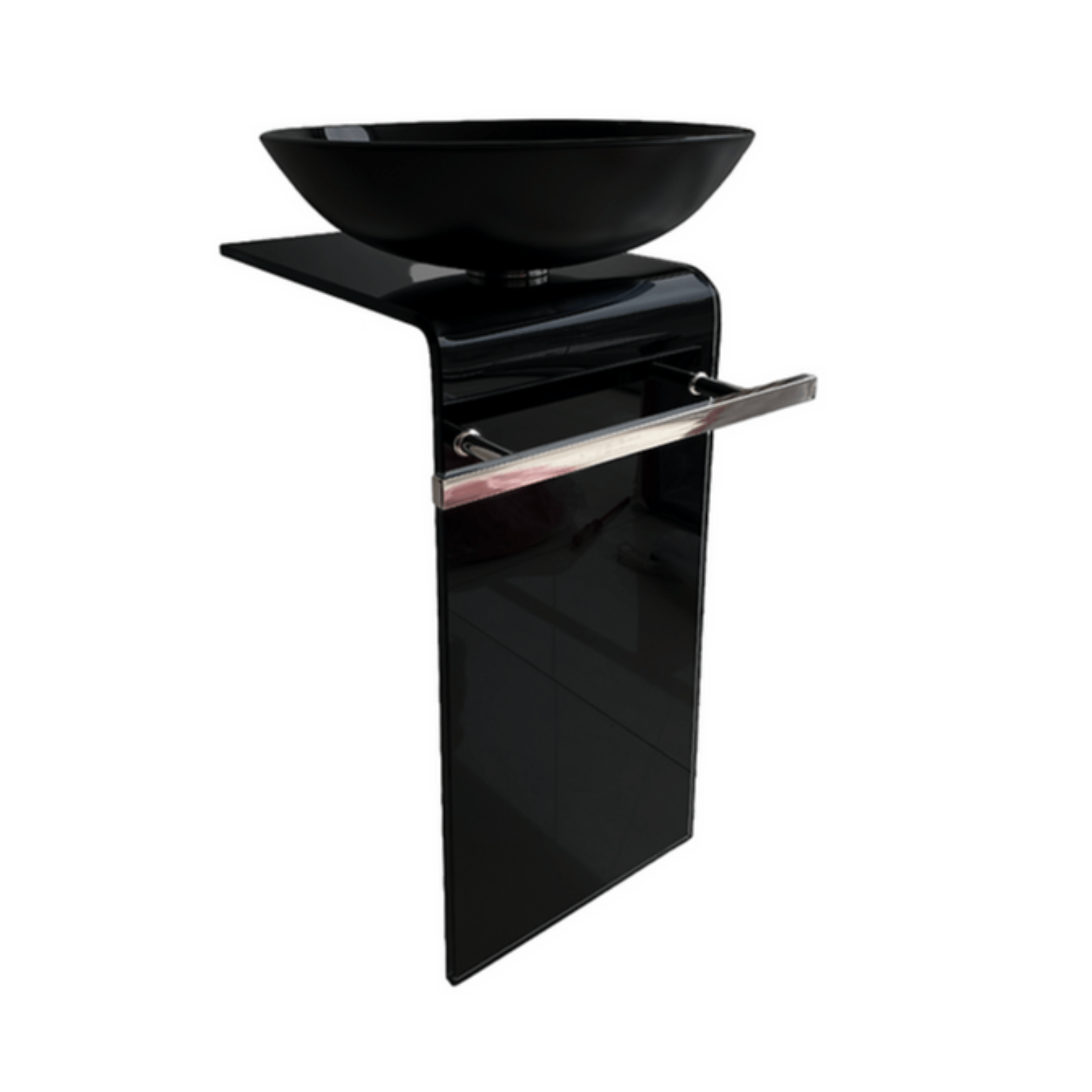 Mueble lavabo pedestal de vidrio negro XM 85701