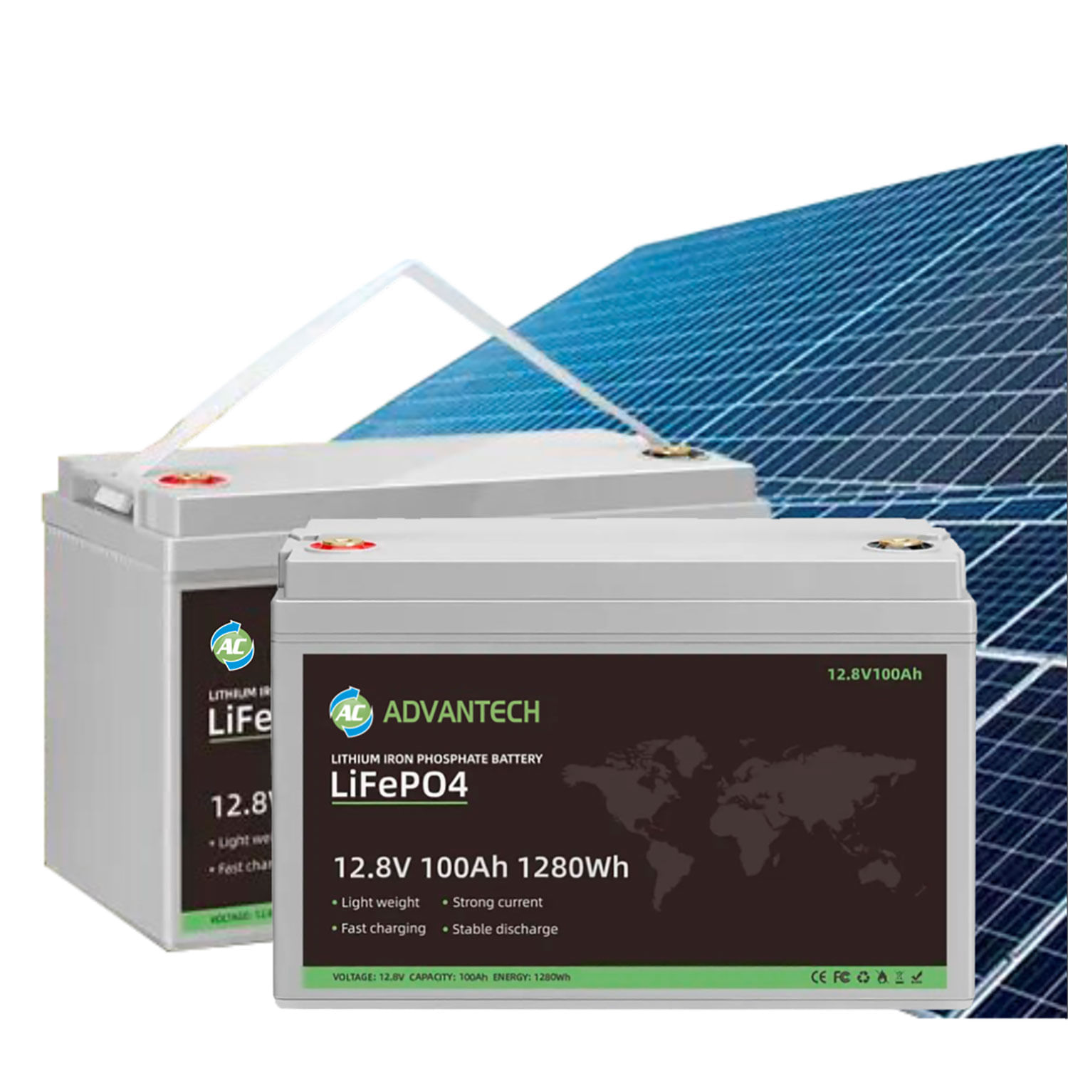 Batería Para Panel Solar Litio Lifepo4 12V 100Ah Larga Vida Util