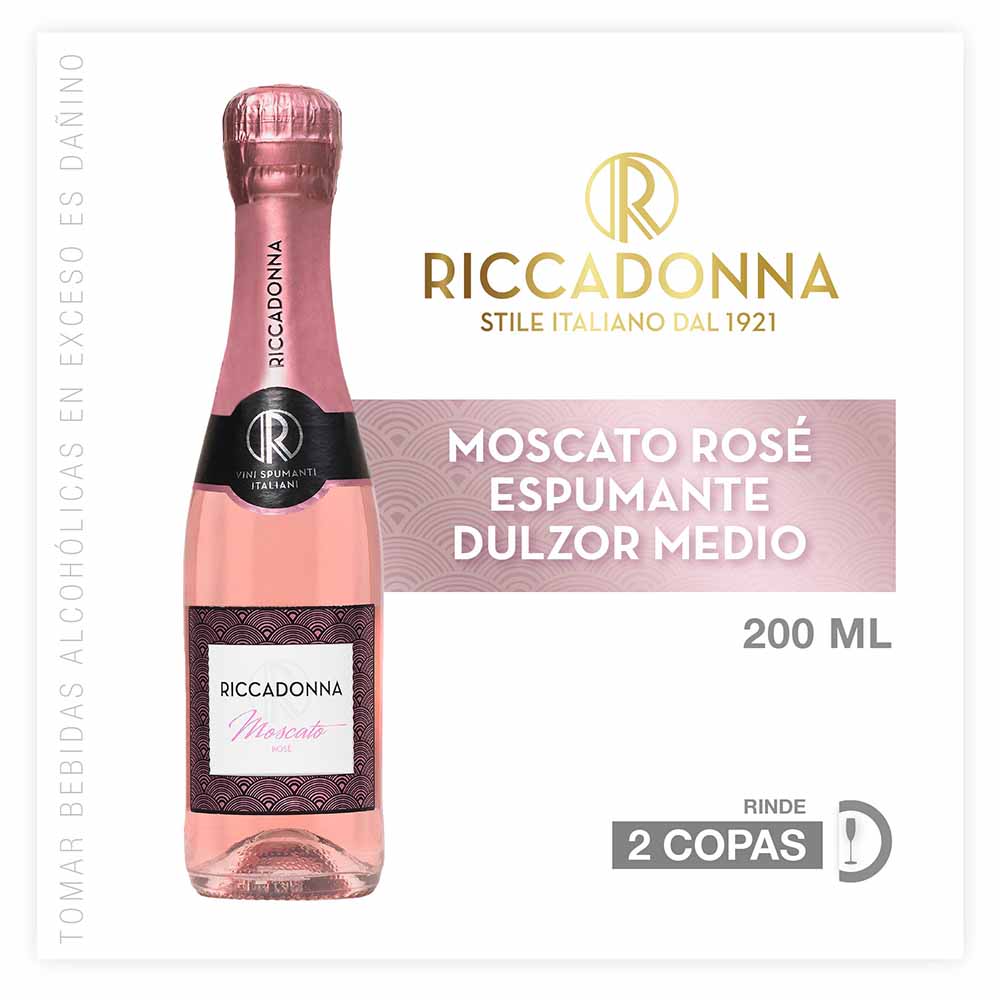 Espumante RICCADONNA Moscato Rose Botella 200ml