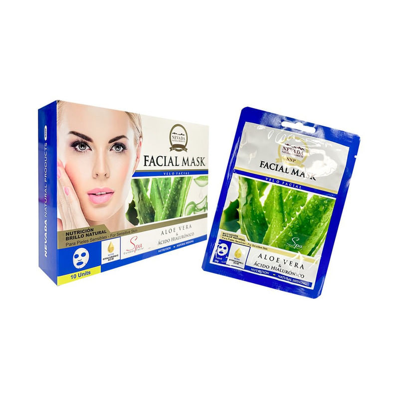 Velo Facial Extracto de Aloe Vera y Acido Hialuronico 10und