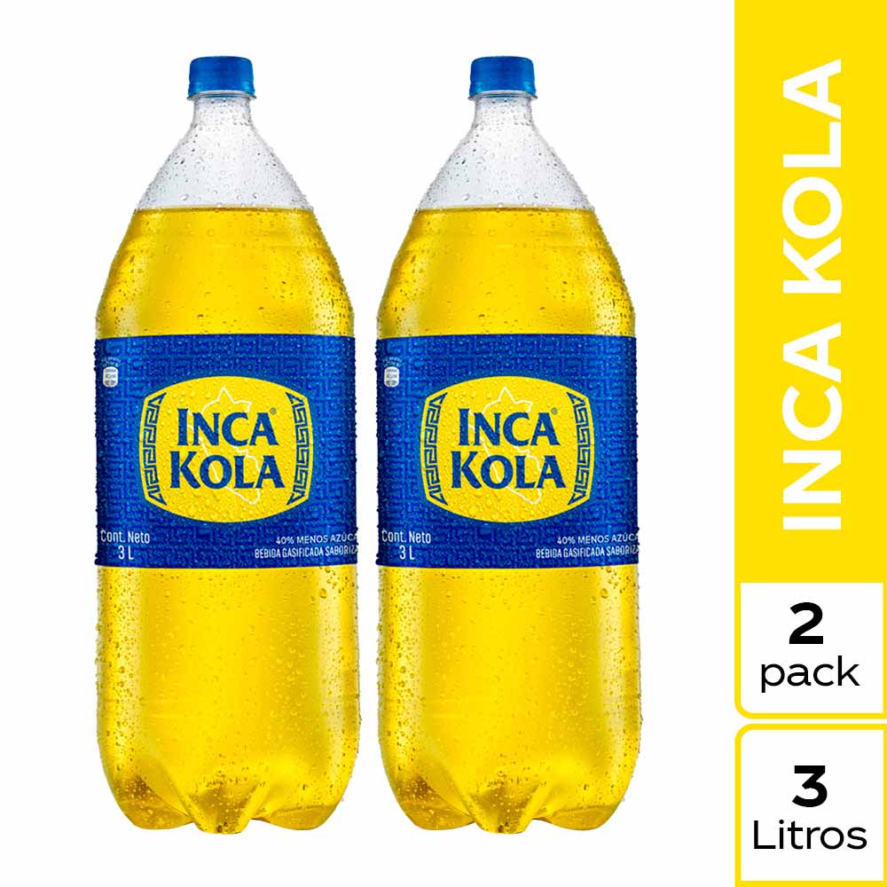 Gaseosa INCA KOLA Original Paquete 2un Botella 3L