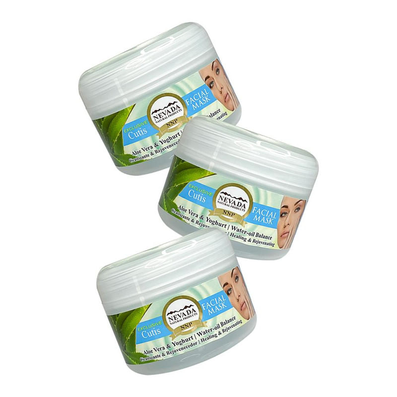 Mascarilla Aclarador Facial Aloe Vera y Yogurt Nevada 100 Gramos 3 Unidades