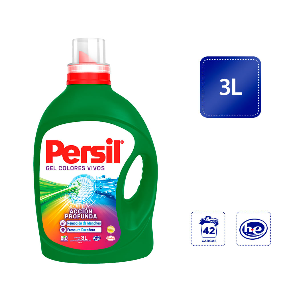 Detergente Líquido PERSIL PERSIL Colores Vivos Botella 3L